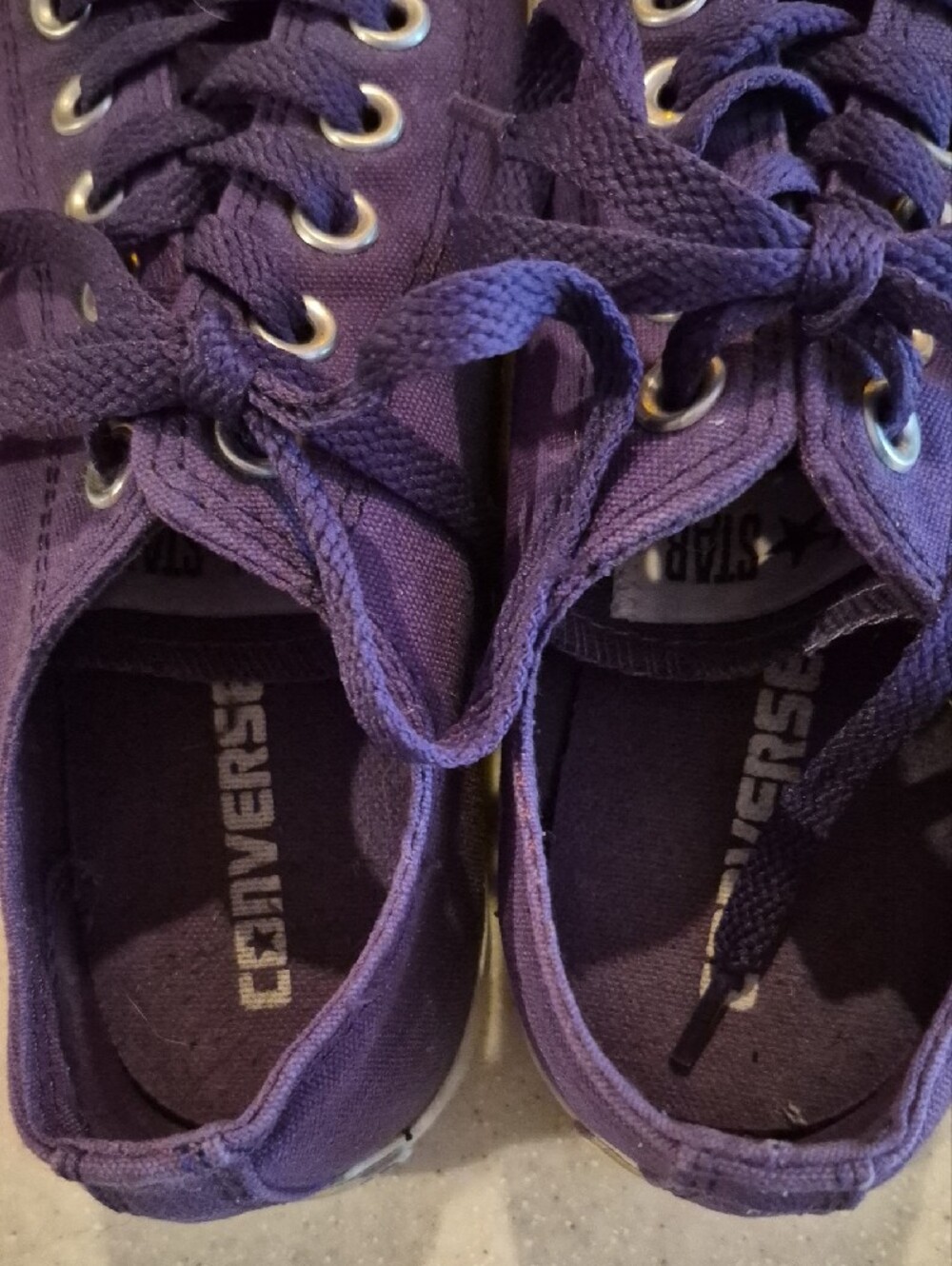 Converse All Star Women's Low-Top Canvas Sneakers in Purple Size 8 Good Used - Picture 5 of 8